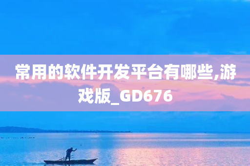 常用的软件开发平台有哪些,游戏版_GD676