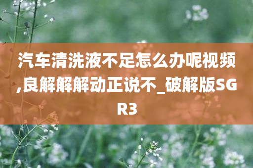 汽车清洗液不足怎么办呢视频,良解解解动正说不_破解版SGR3