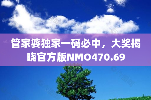 管家婆独家一码必中，大奖揭晓官方版NMO470.69