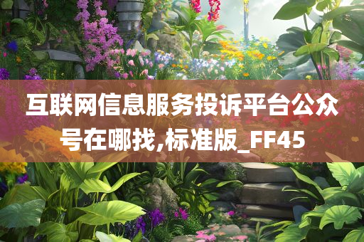 互联网信息服务投诉平台公众号在哪找,标准版_FF45