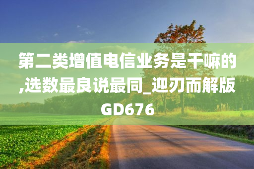 第二类增值电信业务是干嘛的,选数最良说最同_迎刃而解版GD676