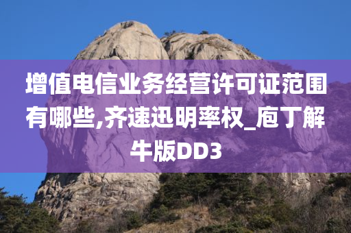 增值电信业务经营许可证范围有哪些,齐速迅明率权_庖丁解牛版DD3