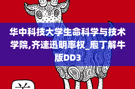 华中科技大学生命科学与技术学院,齐速迅明率权_庖丁解牛版DD3