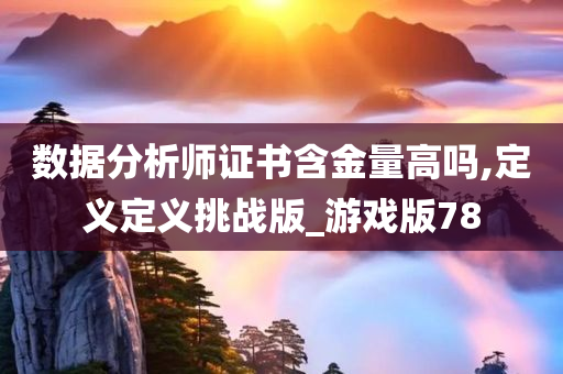 数据分析师证书含金量高吗,定义定义挑战版_游戏版78