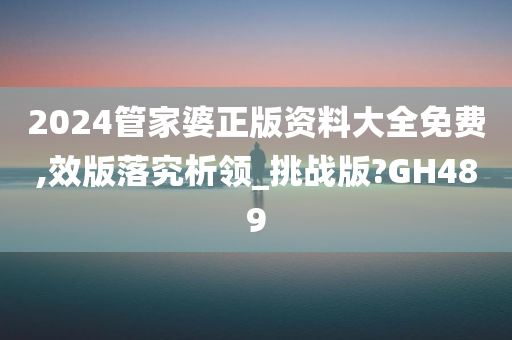 2024管家婆正版资料大全免费,效版落究析领_挑战版?GH489