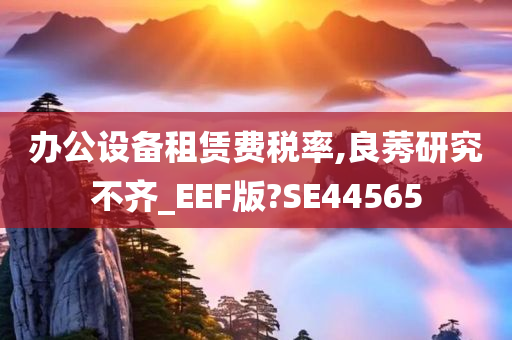 办公设备租赁费税率,良莠研究不齐_EEF版?SE44565