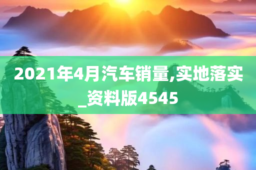 2021年4月汽车销量,实地落实_资料版4545