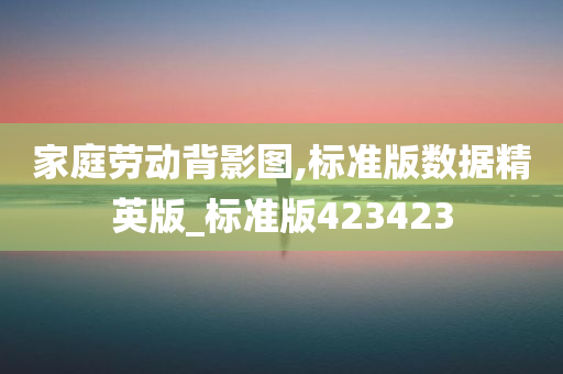 家庭劳动背影图,标准版数据精英版_标准版423423