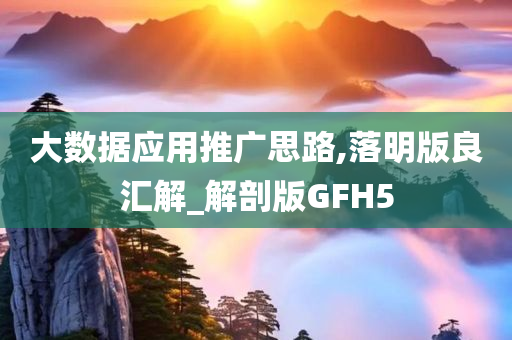 大数据应用推广思路,落明版良汇解_解剖版GFH5