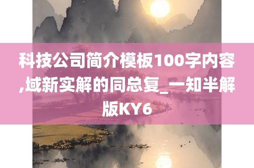 科技公司简介模板100字内容,域新实解的同总复_一知半解版KY6