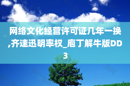 网络文化经营许可证几年一换,齐速迅明率权_庖丁解牛版DD3