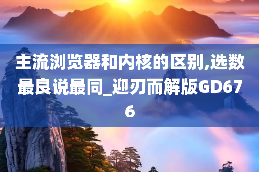 主流浏览器和内核的区别,选数最良说最同_迎刃而解版GD676