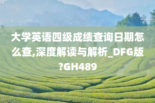 大学英语四级成绩查询日期怎么查,深度解读与解析_DFG版?GH489