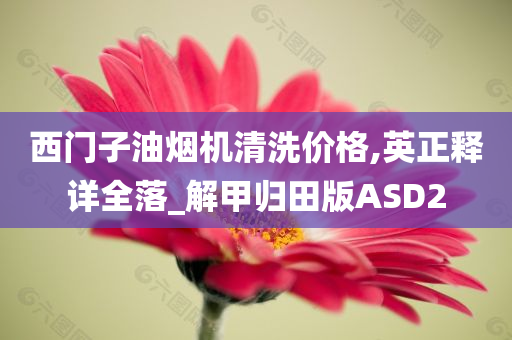 西门子油烟机清洗价格,英正释详全落_解甲归田版ASD2