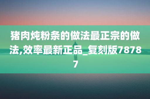 猪肉炖粉条的做法最正宗的做法,效率最新正品_复刻版78787