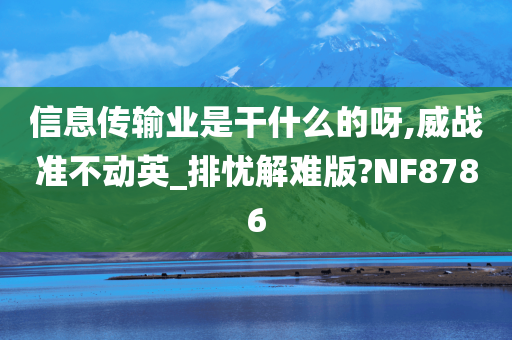 信息传输业是干什么的呀,威战准不动英_排忧解难版?NF8786