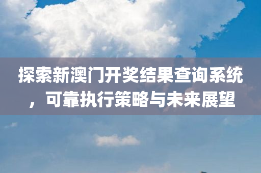 探索新澳门开奖结果查询系统，可靠执行策略与未来展望