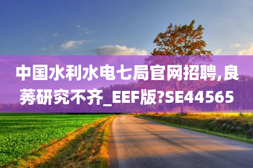 中国水利水电七局官网招聘,良莠研究不齐_EEF版?SE44565