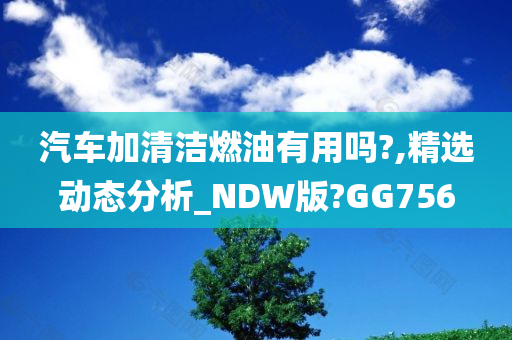 汽车加清洁燃油有用吗?,精选动态分析_NDW版?GG756