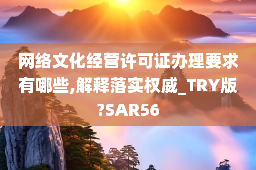 网络文化经营许可证办理要求有哪些,解释落实权威_TRY版?SAR56