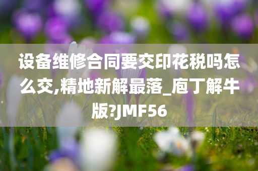 设备维修合同要交印花税吗怎么交,精地新解最落_庖丁解牛版?JMF56