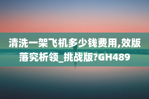 清洗一架飞机多少钱费用,效版落究析领_挑战版?GH489