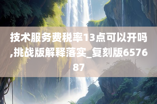 技术服务费税率13点可以开吗,挑战版解释落实_复刻版657687