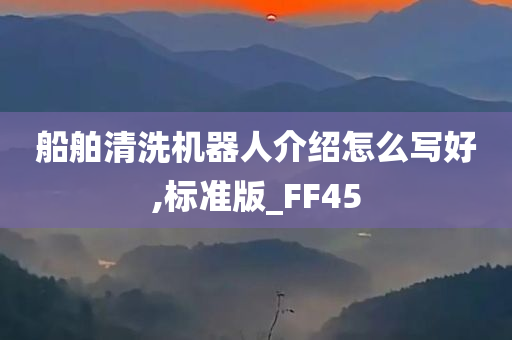 船舶清洗机器人介绍怎么写好,标准版_FF45