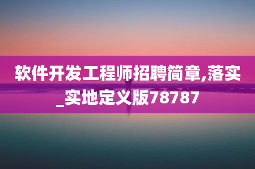 软件开发工程师招聘简章,落实_实地定义版78787