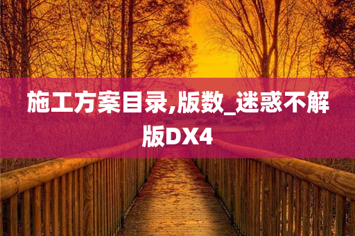 施工方案目录,版数_迷惑不解版DX4