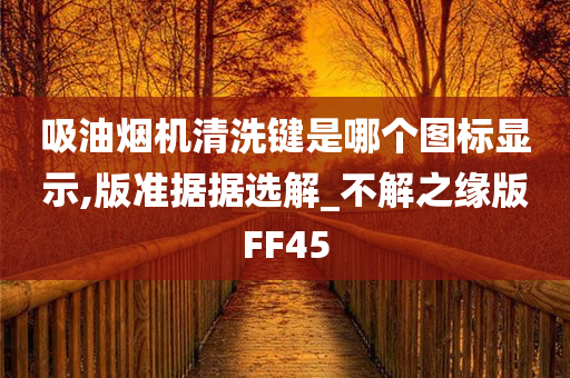 吸油烟机清洗键是哪个图标显示,版准据据选解_不解之缘版FF45