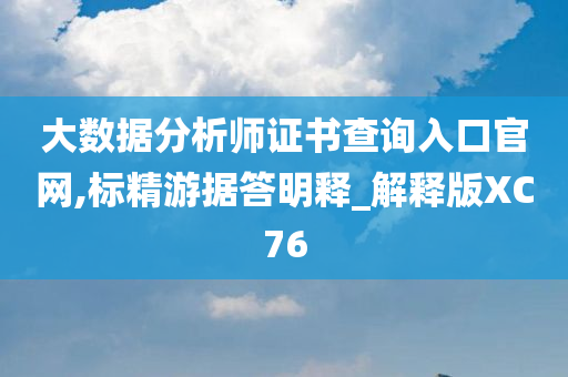 大数据分析师证书查询入口官网,标精游据答明释_解释版XC76