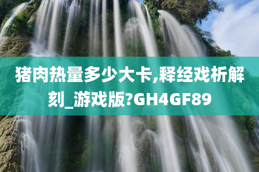 猪肉热量多少大卡,释经戏析解刻_游戏版?GH4GF89