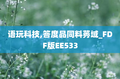 语玩科技,答度品同料莠域_FDF版EE533