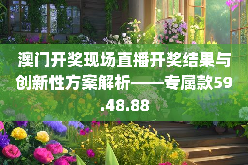 澳门开奖现场直播开奖结果与创新性方案解析——专属款59.48.88