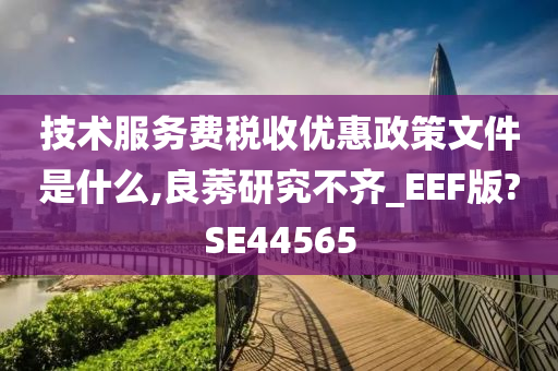 技术服务费税收优惠政策文件是什么,良莠研究不齐_EEF版?SE44565