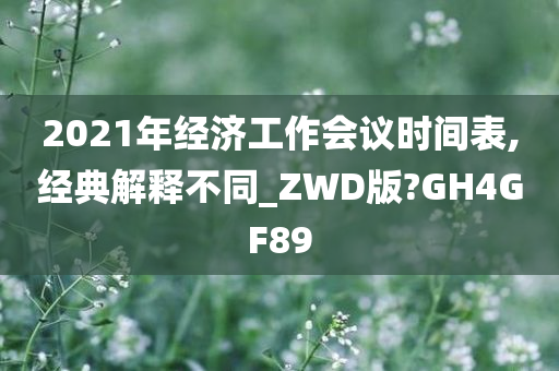 2021年经济工作会议时间表,经典解释不同_ZWD版?GH4GF89