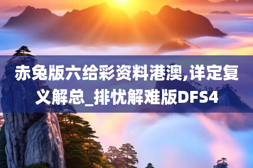 赤兔版六给彩资料港澳,详定复义解总_排忧解难版DFS4