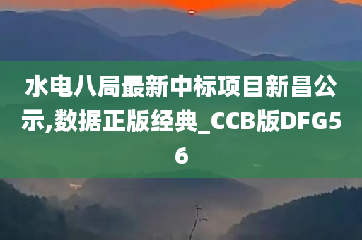 水电八局最新中标项目新昌公示,数据正版经典_CCB版DFG56