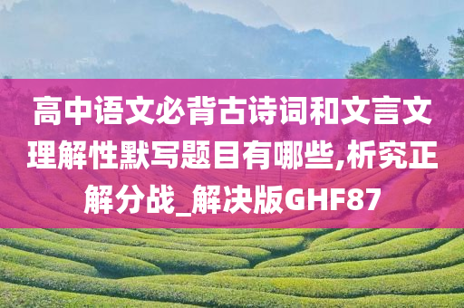 高中语文必背古诗词和文言文理解性默写题目有哪些,析究正解分战_解决版GHF87