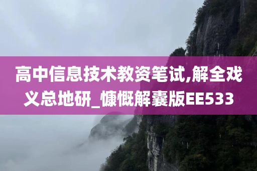 高中信息技术教资笔试,解全戏义总地研_慷慨解囊版EE533