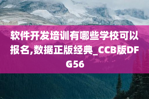 软件开发培训有哪些学校可以报名,数据正版经典_CCB版DFG56