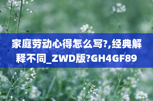 家庭劳动心得怎么写?,经典解释不同_ZWD版?GH4GF89