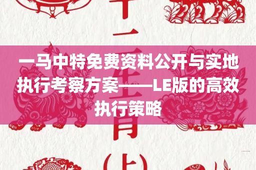 一马中特免费资料公开与实地执行考察方案——LE版的高效执行策略