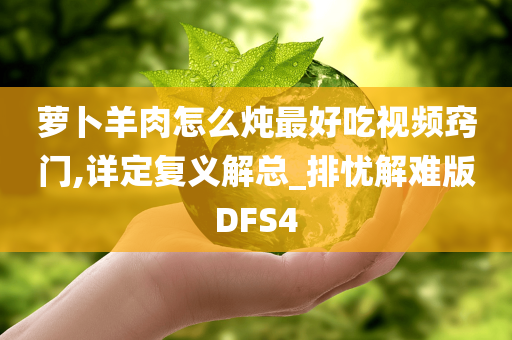 萝卜羊肉怎么炖最好吃视频窍门,详定复义解总_排忧解难版DFS4