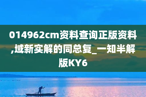 014962cm资料查询正版资料,域新实解的同总复_一知半解版KY6