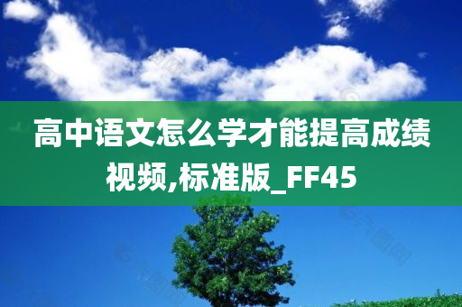 高中语文怎么学才能提高成绩视频,标准版_FF45