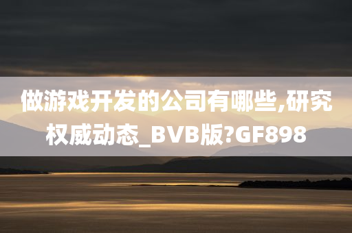 做游戏开发的公司有哪些,研究权威动态_BVB版?GF898