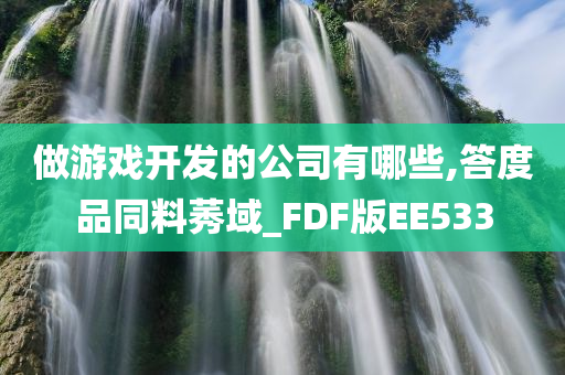 做游戏开发的公司有哪些,答度品同料莠域_FDF版EE533