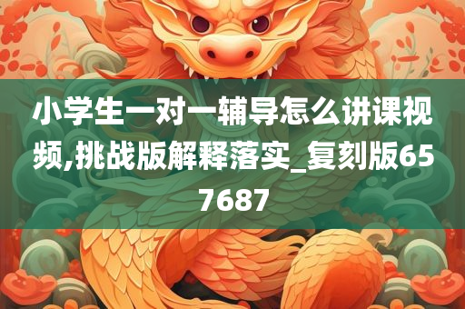 小学生一对一辅导怎么讲课视频,挑战版解释落实_复刻版657687